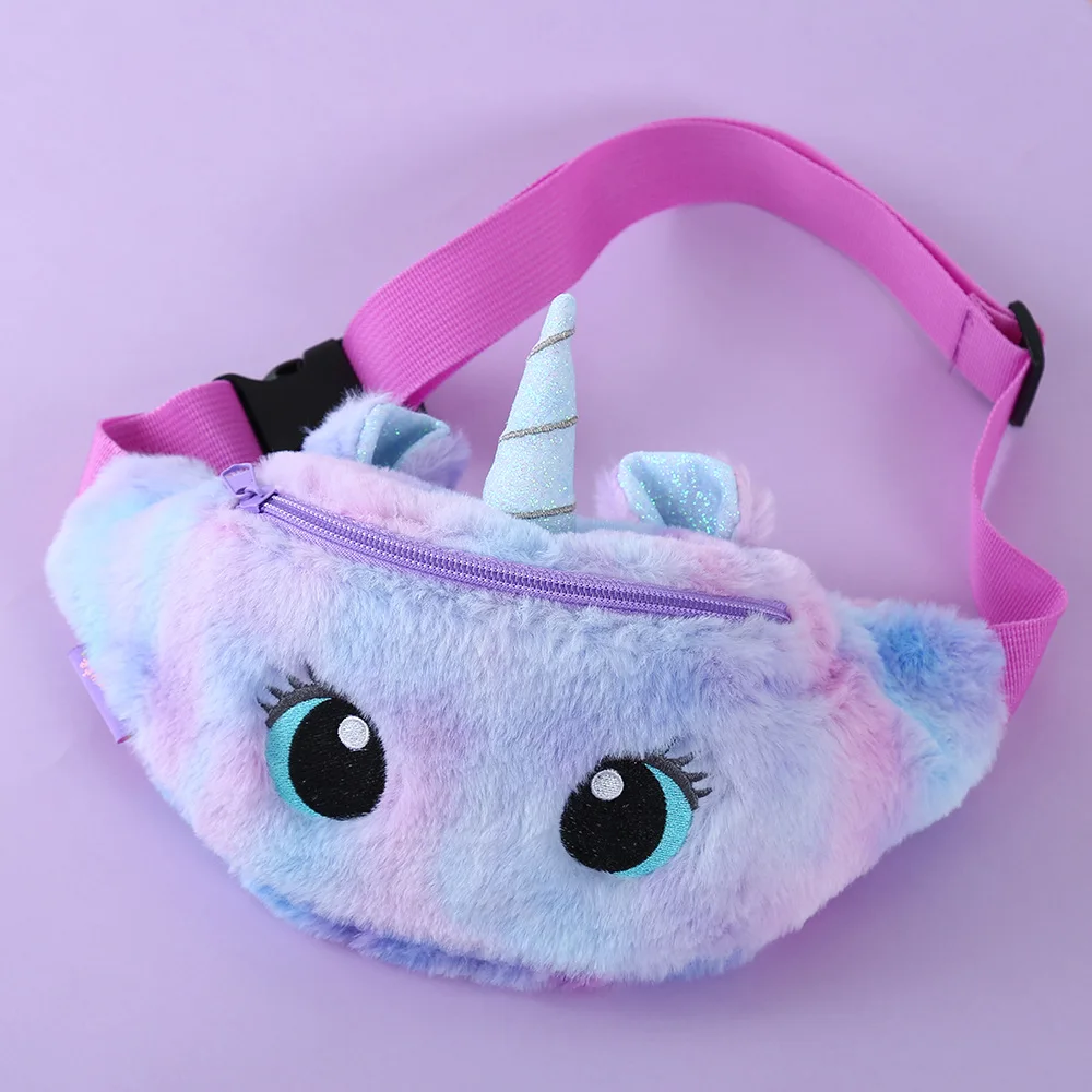 

2021 Cute Unicorn Female Waist Bag Cartoon Kids Fanny Pack Plush Women Belt Bag Fashion Travel Phone Pouch Chest Bag Coin Purse