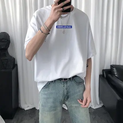 

Men's short sleeve t-shirt summer trend handsome casual half sleeve 3461