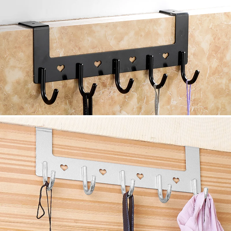 Крючок для халата черный без гвоздей алюминиевый крючок ванной комнаты