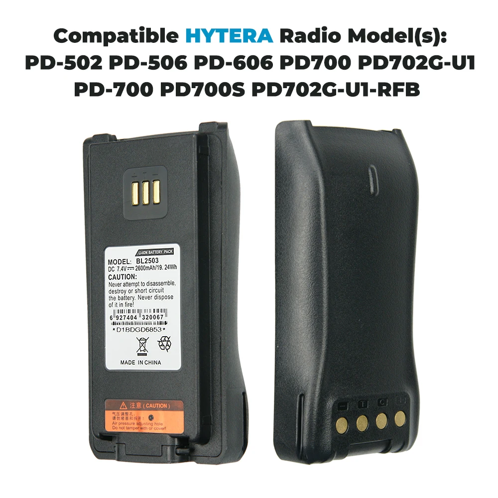Сменный литий-ионный аккумулятор 2600 мАч 7 4 В BL2503 для радиостанций HYT HYTERA PD782 PD702 DMR |