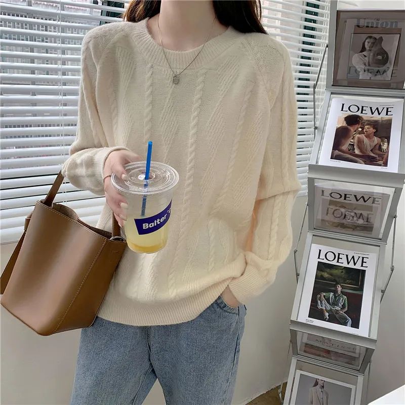 Новинка 2021 женские осенне-зимние свитера вязаная одежда оверсайз 5 цветов теплый