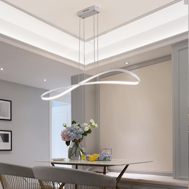 

Modern LED Pendant lights for living dining room Kitchen Room Matte Black/White Finished aluminum body Pendant lamp AC90-260V