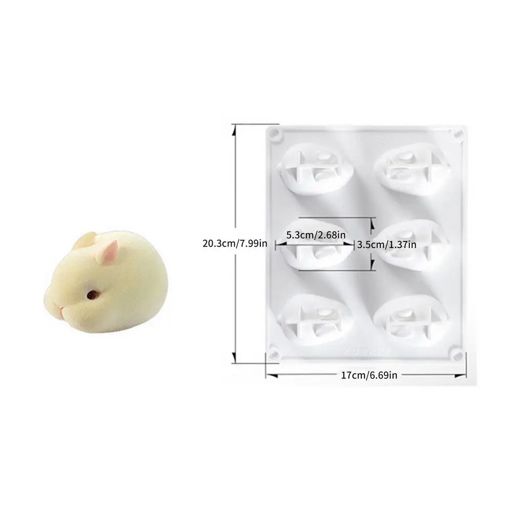 

3D Bunny Silicone Molds Rabbit Fondant Mold Mousse Cake Mold Jelly Baking Candy Chocolate Ice Cream Mould Kitchen Bakeware Tool