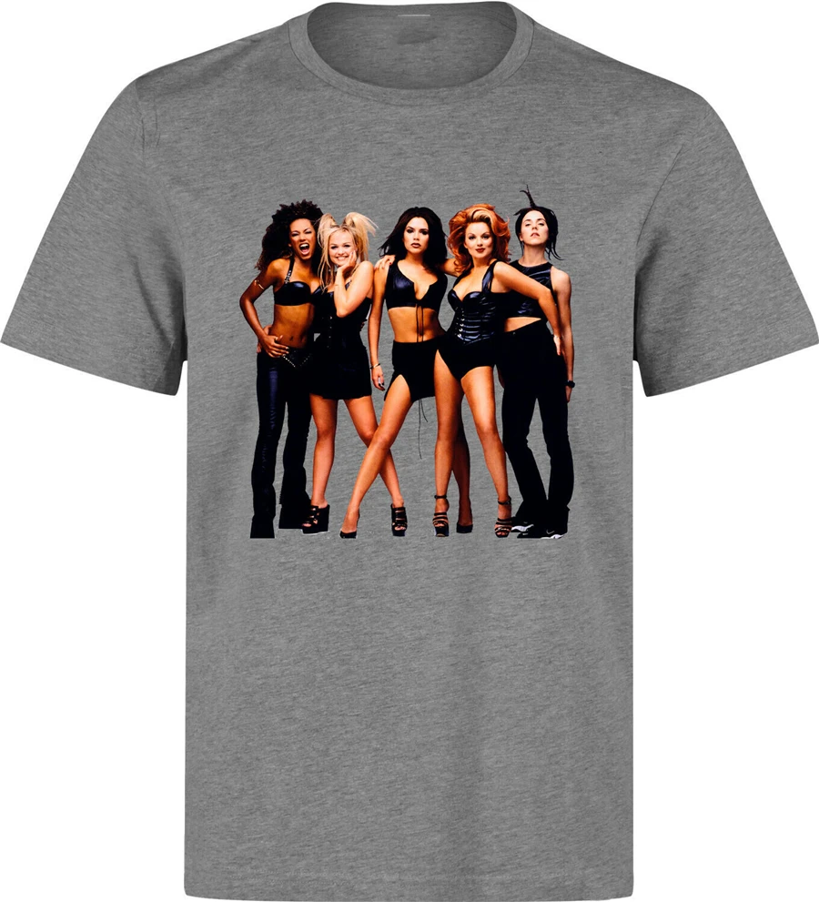 Винтажная Мужская хлопковая футболка с принтом Старая школа и надписью Spice Girls