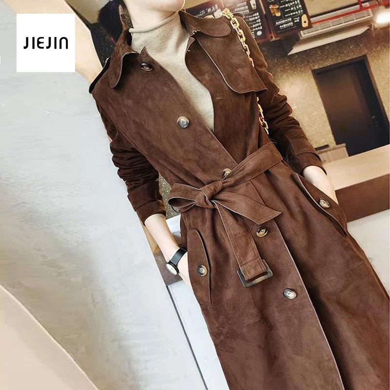 Женский Длинный плащ цвета хаки винтажное пальто в британском стиле элегантная