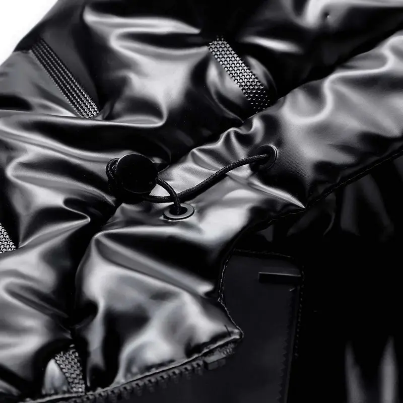 Парка мужская зимняя плотная теплая куртка блестящая с капюшоном