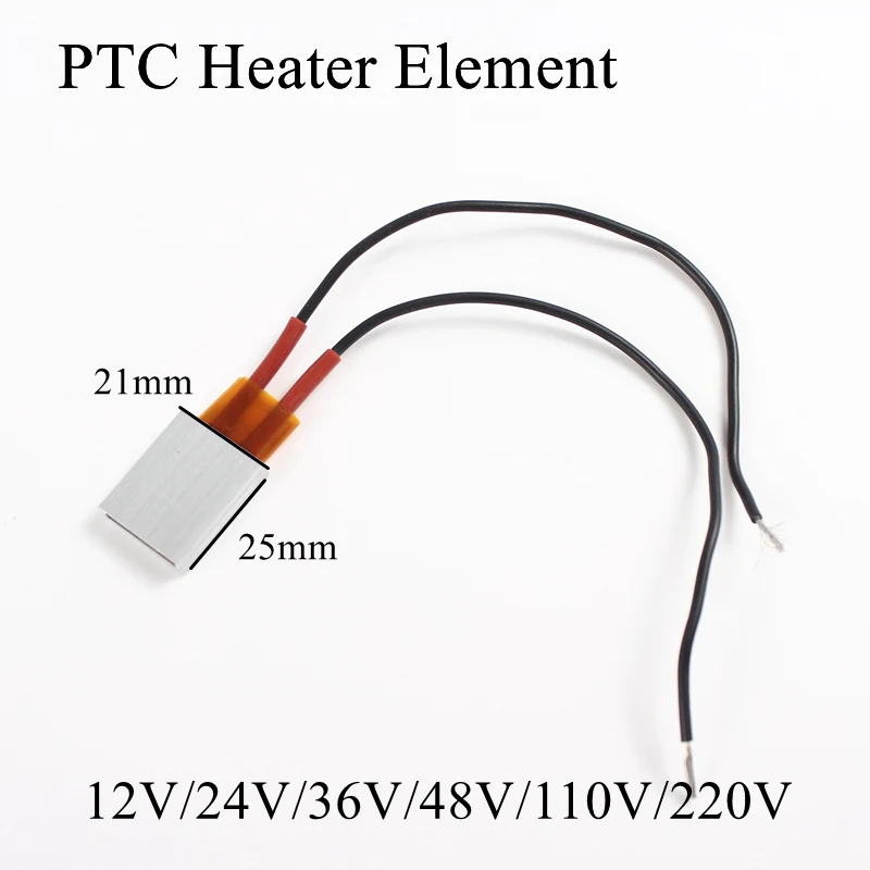 1 шт. 25x21 мм 220 в 270 градусов Цельсия Алюминиевый PTC нагревательный элемент