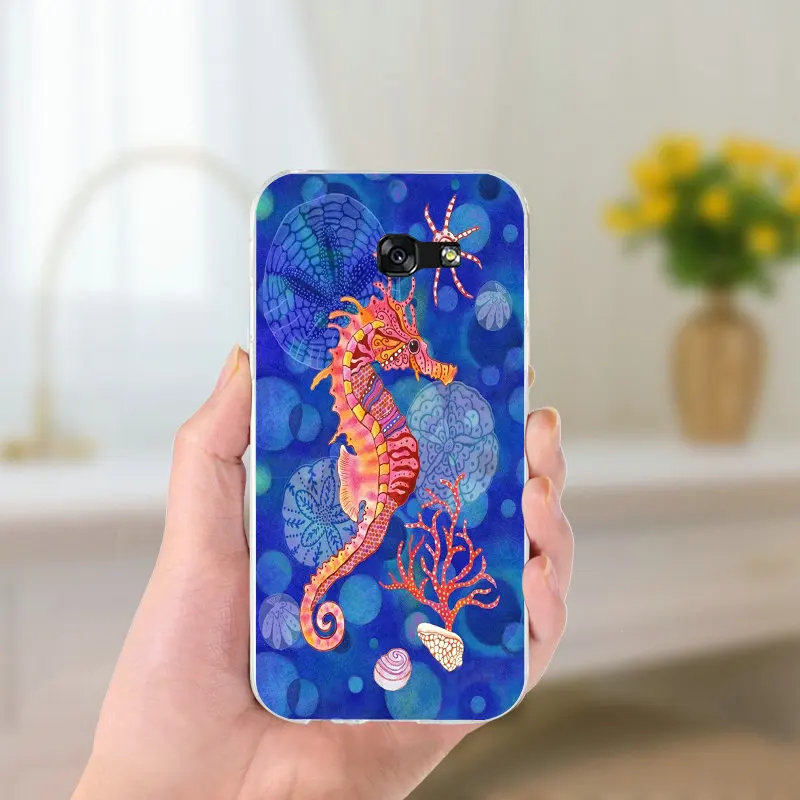 For Samsung Galaxy A3 A5 A7 2016 2017 Core 8262 850 Grand I9082 Soft Silicon Cases Colorful Seashell Tropical Sea Island Turtles | Мобильные