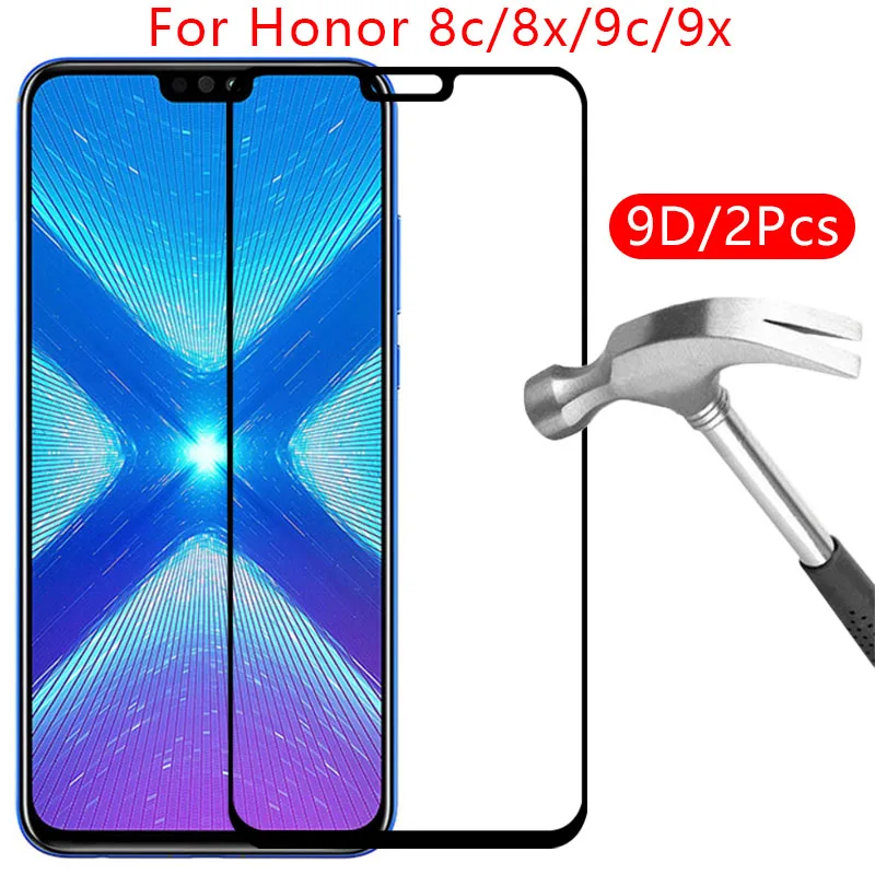 

9d protective tempered glass for huawei honor 9c 9x 8c 8x screen protector on honer 8 9 c x x9 x8 c9 c8 honor8x honor9x honor9c