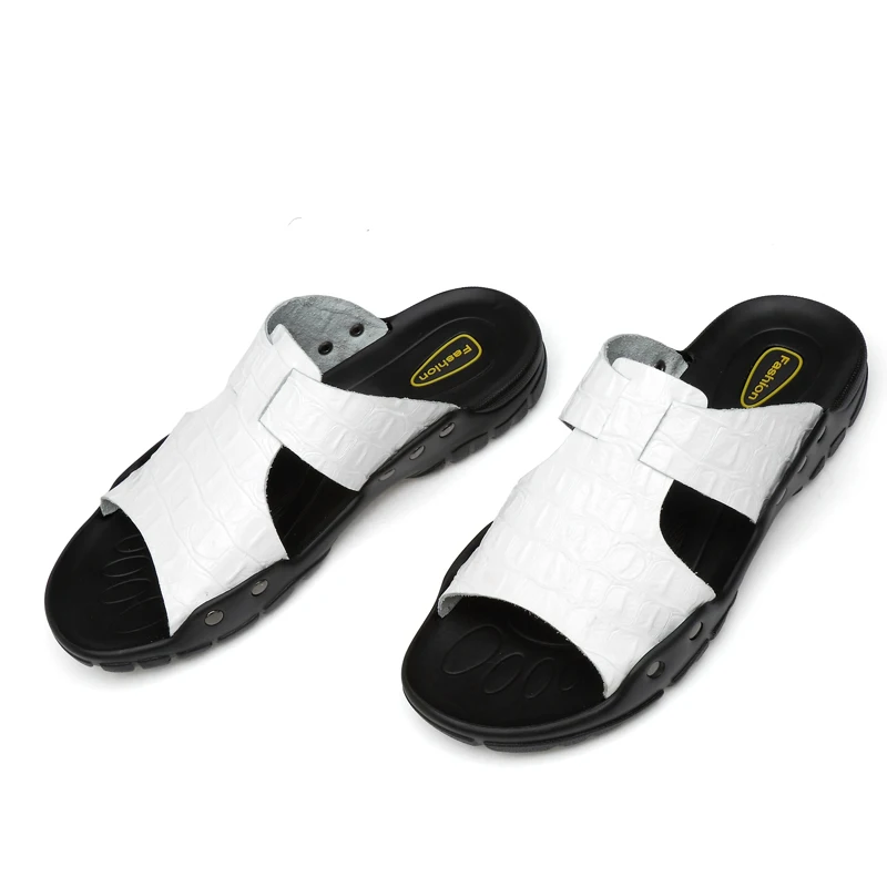 Мужские тапочки Valstone размера плюс 52 из сплит кожи супер летние шлепанцы пляжная