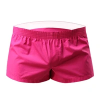 men solid color summer sports gym elastic waist shorts beach swimming trunks