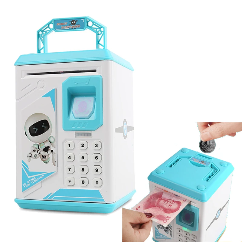 

Мультяшная Копилка Банкомат с датчиком отпечатка пальца копилка для хранения детских игрушек Автоматическая копилка для денег Детская коп...