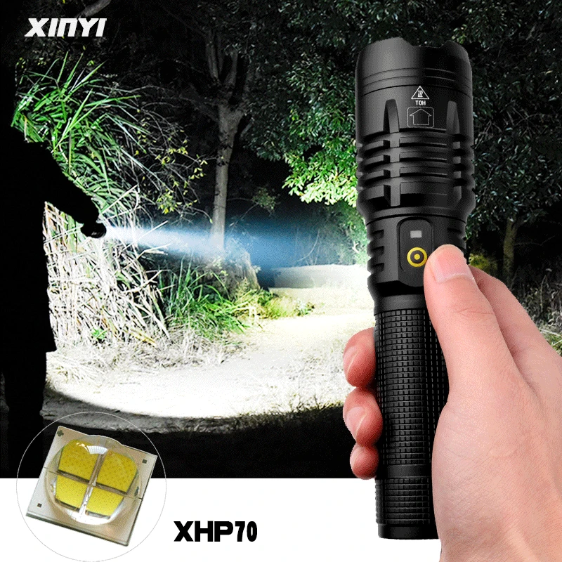 

XHP70 90000LM Powerful Led Flashlight XHP50 flashlight USB charging Zoom led torch lanter 1*26650/18650 battery For Camping Lamp