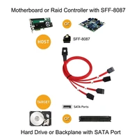 mini sas36p sff 8087 to 4 sata cable 4i 36p to 4sata 7p cable support 10gbps band red cable