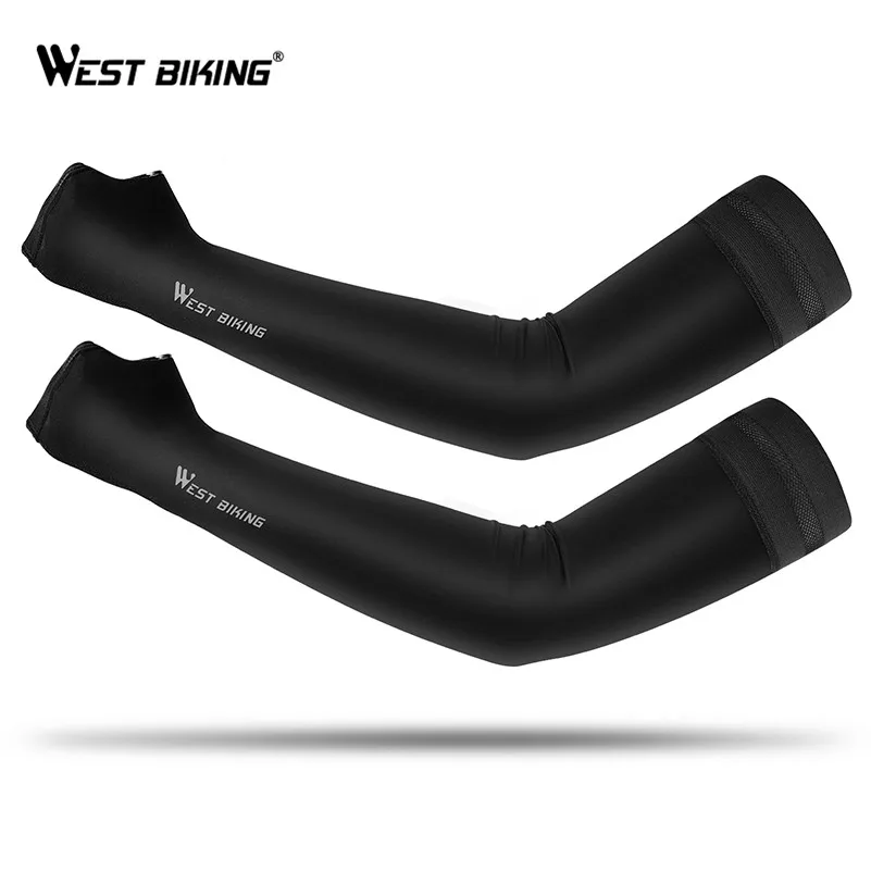 WEST BIKING велосипедные гетры для рук из шелковой ткани, баскетбольные рукава для бега, велосипедные утеплители для рук, летние спортивные рукава