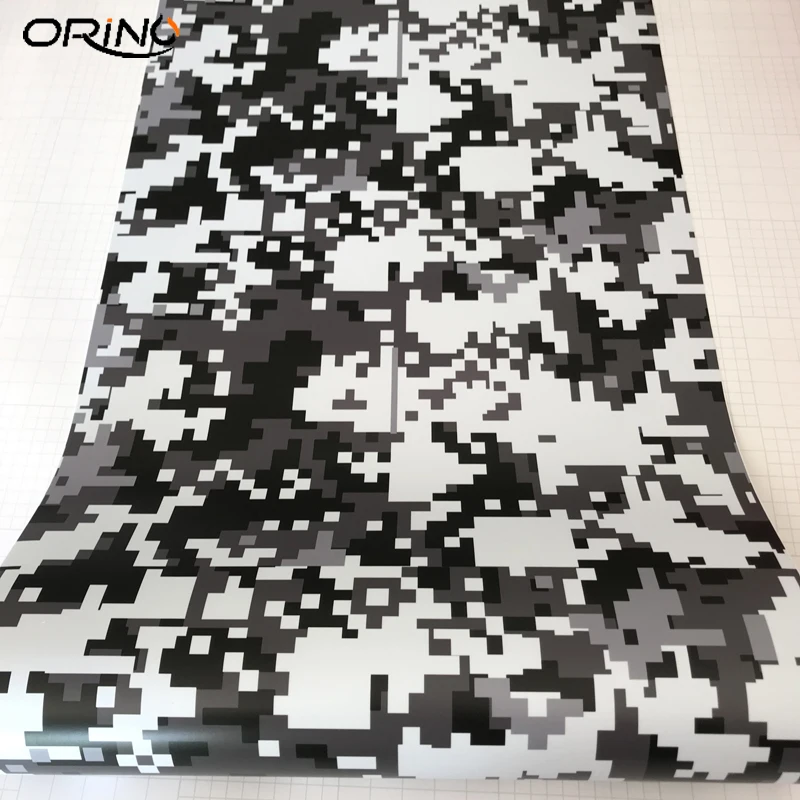 Графика черный белый цвет цифровой камуфляж виниловая Автомобильная фольговая