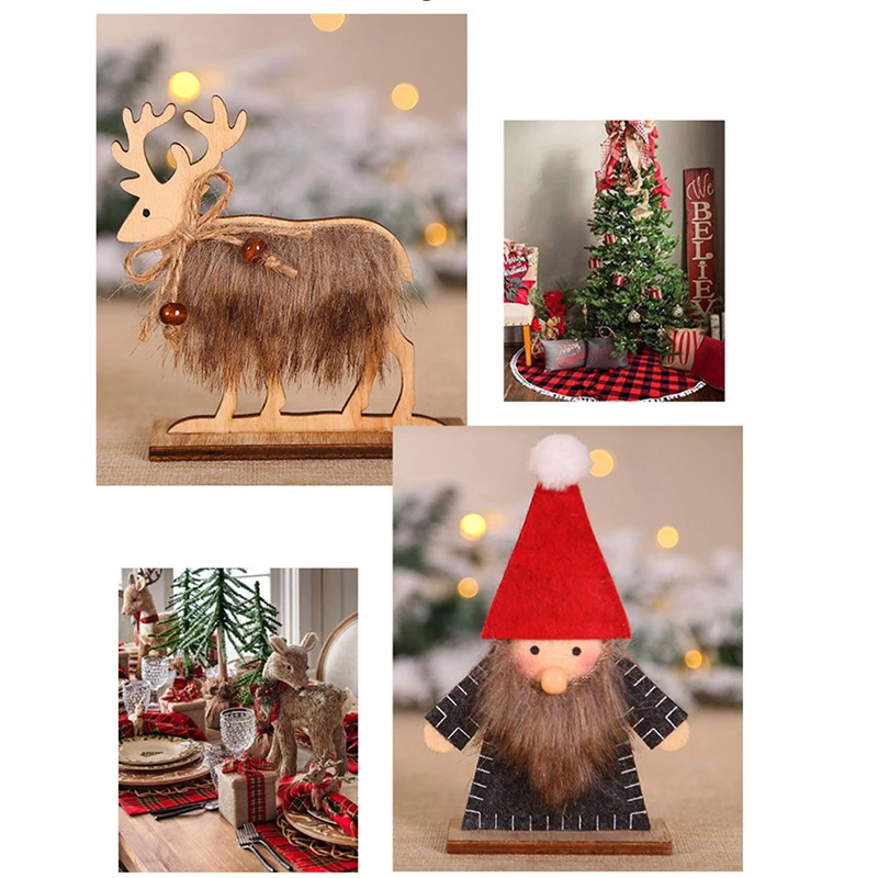 1 шт. деревянное украшение &quotЛось&quot войлок плюшевый Санта Клаус Олень