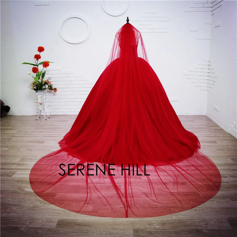 2021 роскошное бальное платье с кристаллами Красное свадебное принцессы бисером