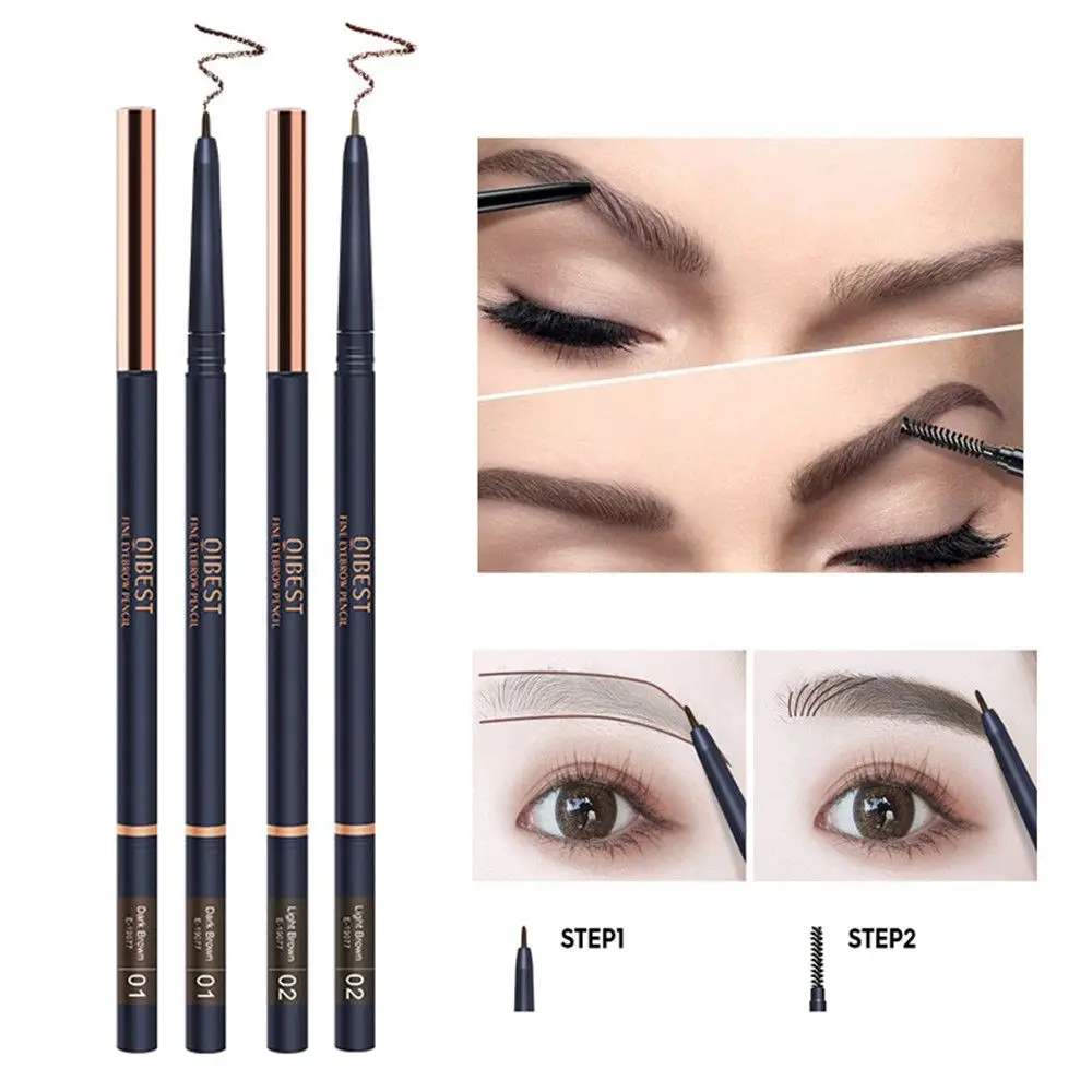 Автоматический водонепроницаемый тонкий татуажный подводка для глаз и карандаш для бровей с щеточкой на долгое время использования.