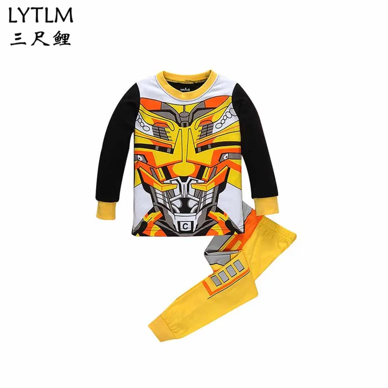 LYTLM Robot/детский пижамный комплект для мальчиков, одежда для сна, комплект пижам для девочек, детская пижама, футболка+ штаны, комплект одежды для маленьких мальчиков