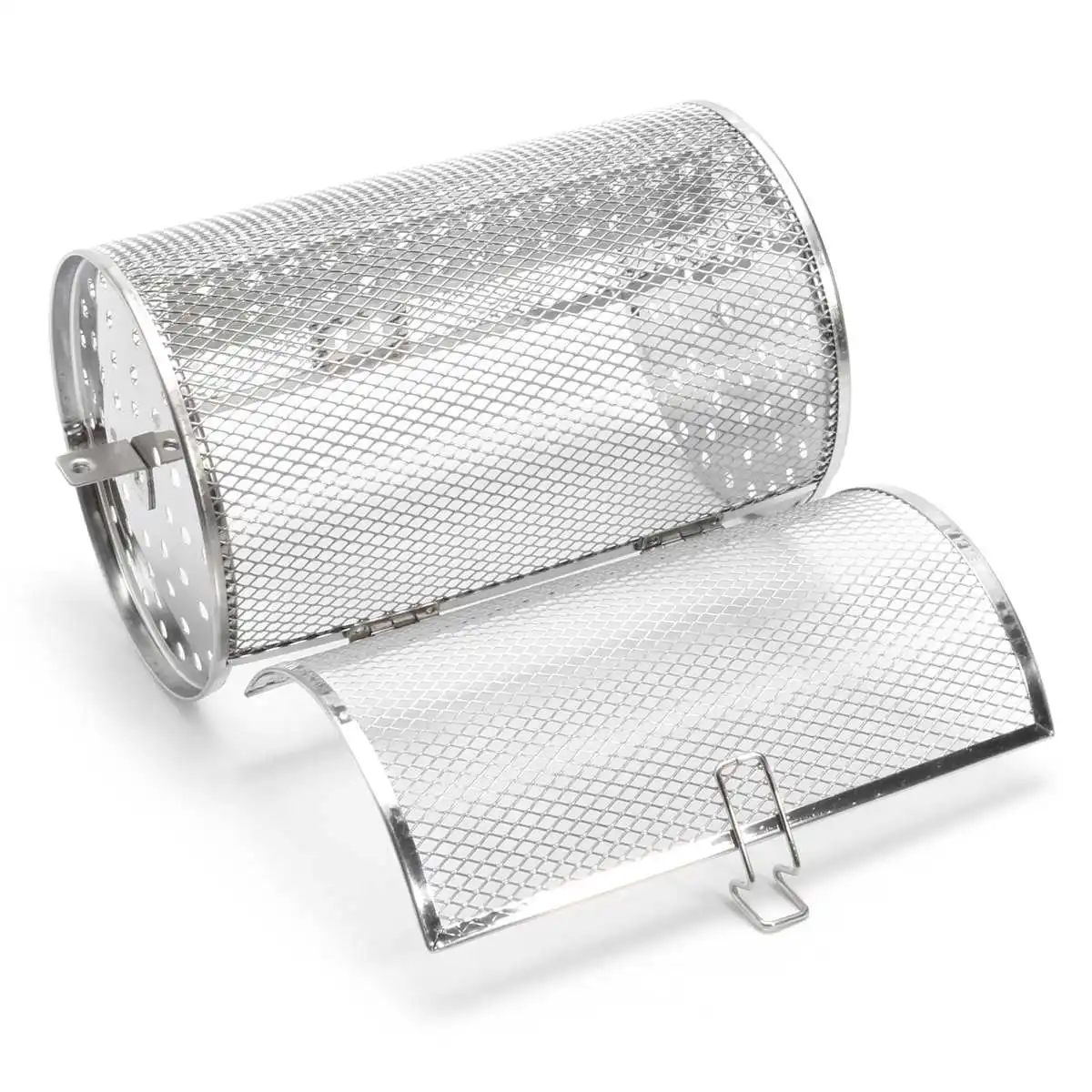 

Stainless Steel Grill Oven Roaster Tumble Peanut Beans Basket BBQ Rotisserie Stainless Steel BBQ Grill Baskets Rotisserie Drum