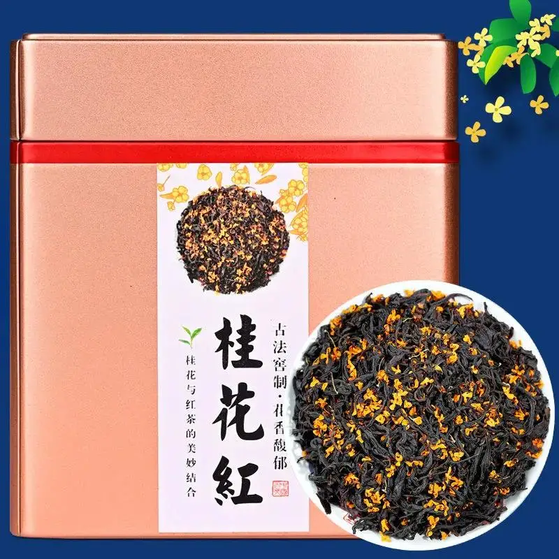 

Osmanthus Flower with Black Tea Strong Fragrance Zhengshan Xiao Seeds Authentic Flower Tea Cans Gift Box