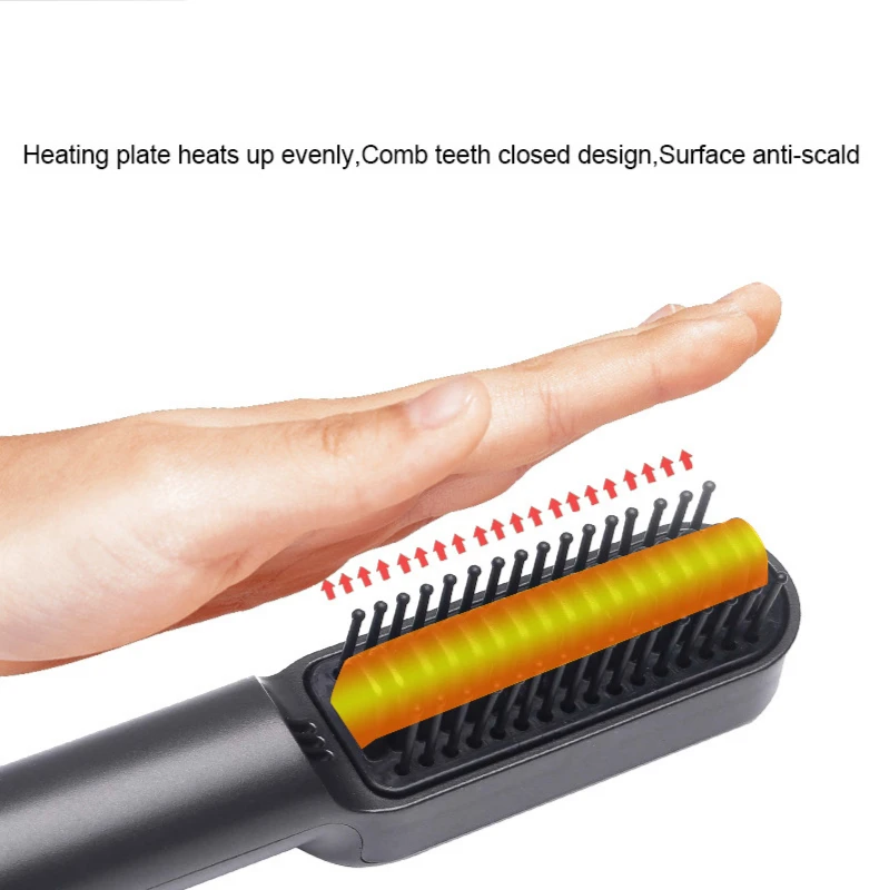 

New USB Wireless Charging Comb Portable Curling Straightening Combo Two-in-One Styling Use On Dry Hair Fast Fashion Styling