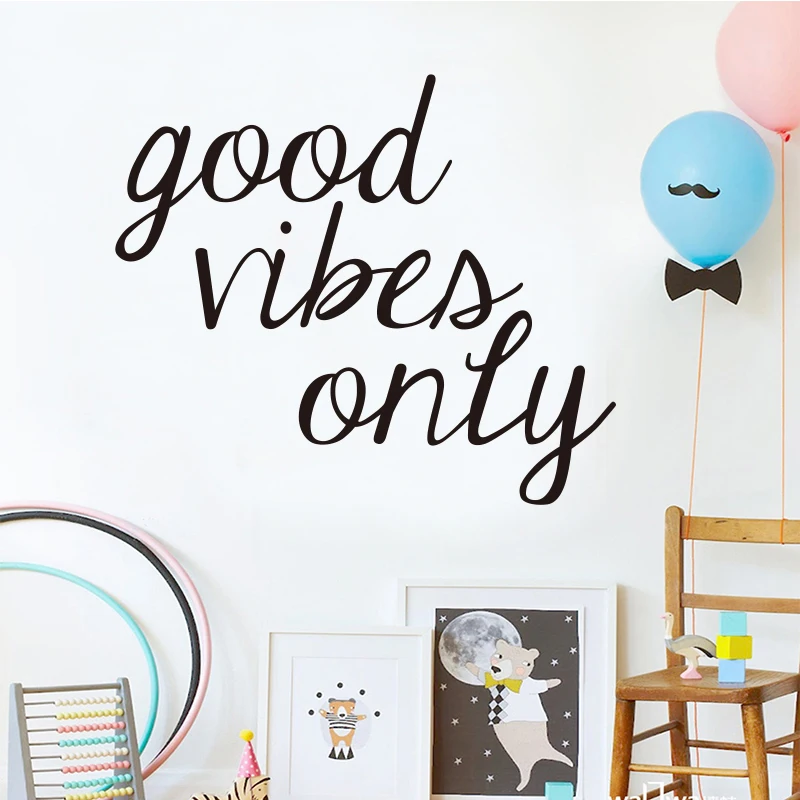 "Наклейка на стену из винила Good Vibes Only для домашнего декора, украшения дома, искусства, обоев и плакатов для гостиной, спальни DW0053".