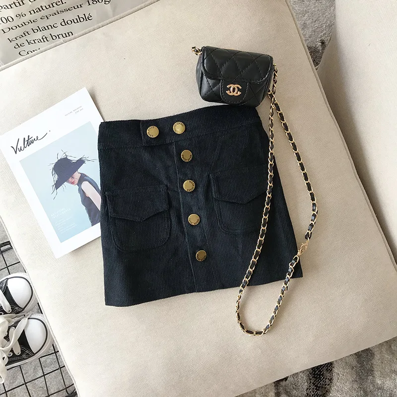 

Girls Pocket Corduroy Short Skirt Children Spring Autumn Skirts Kids Solid Miniskirt Clothes for Girl Fashion Leisure Philabeg