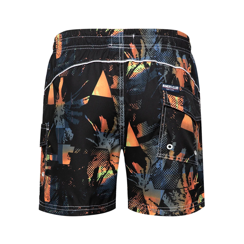 

2021 Summer New Product Holiday Wind Quick-Drying Shorts Color-Block Printing Beach Pants Men's Contrast Pattern Leisure