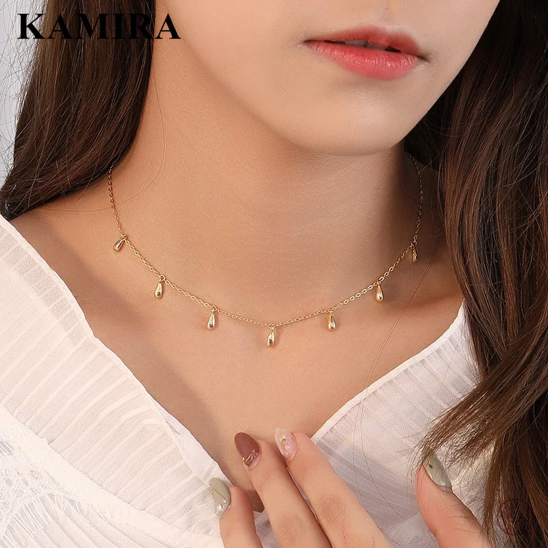 

Женское колье-чокер KAMIRA, украшение из стерлингового серебра 925 пробы с искусственной цепочкой до ключиц, роскошное Ювелирное Украшение на д...