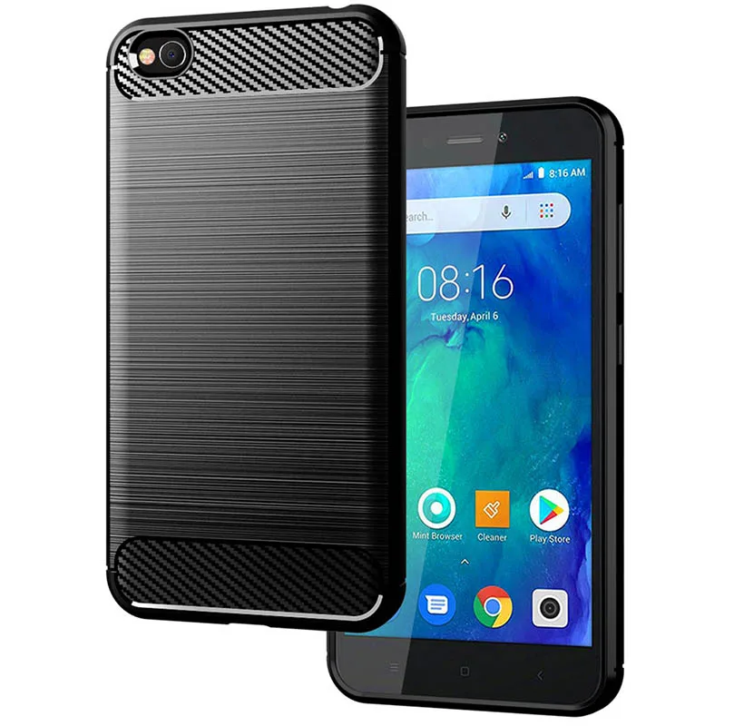 Роскошный мягкий противоударный чехол из углеродного волокна и силикона ТПУ с