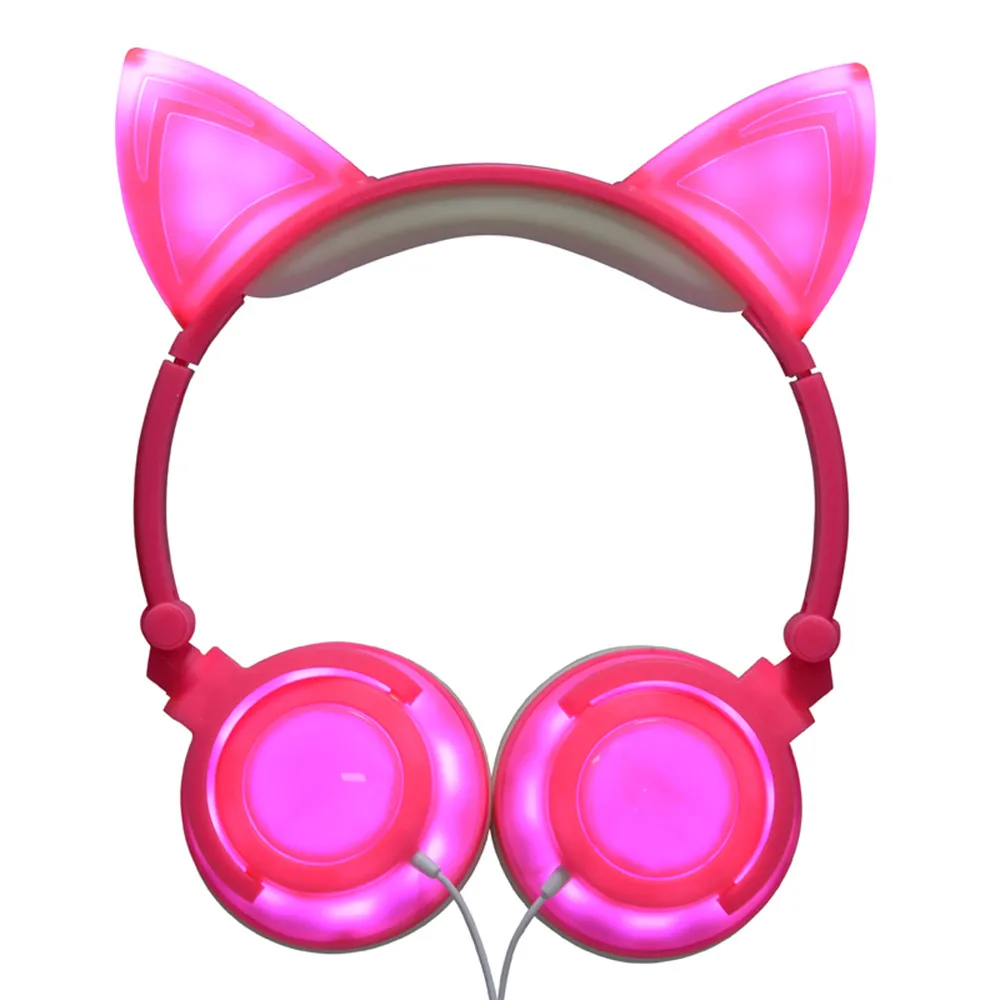 Складные Наушники с кошачьими ушками и светодиодной подсветкой | Электроника