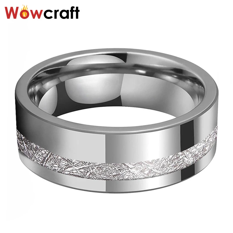 Мужское вольфрамовое кольцо 8 мм Женское Обручальное полированная блестящая