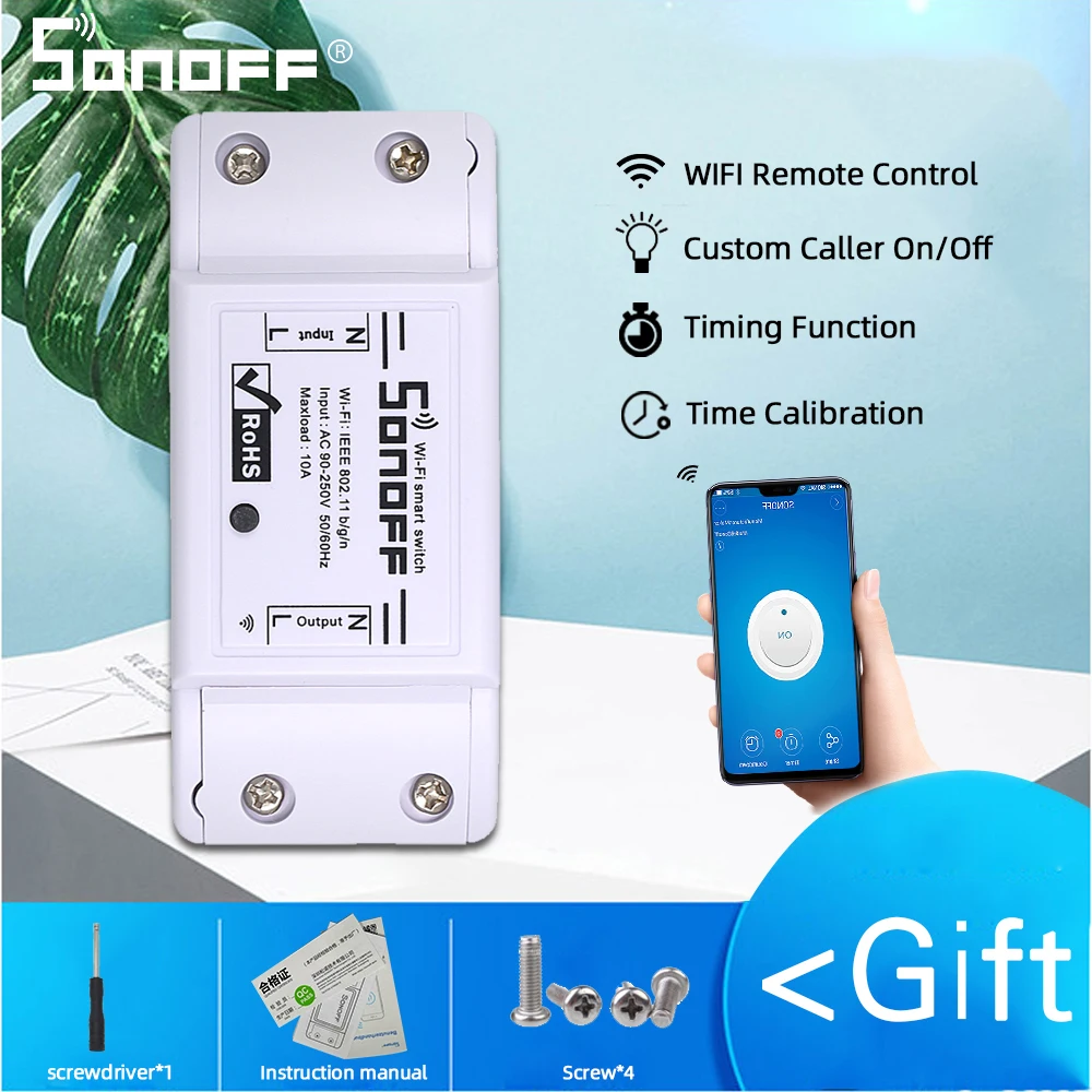 Itead Sonoff базовый Wifi выключатель светильник DIY удаленный Domotica интеллектуальное