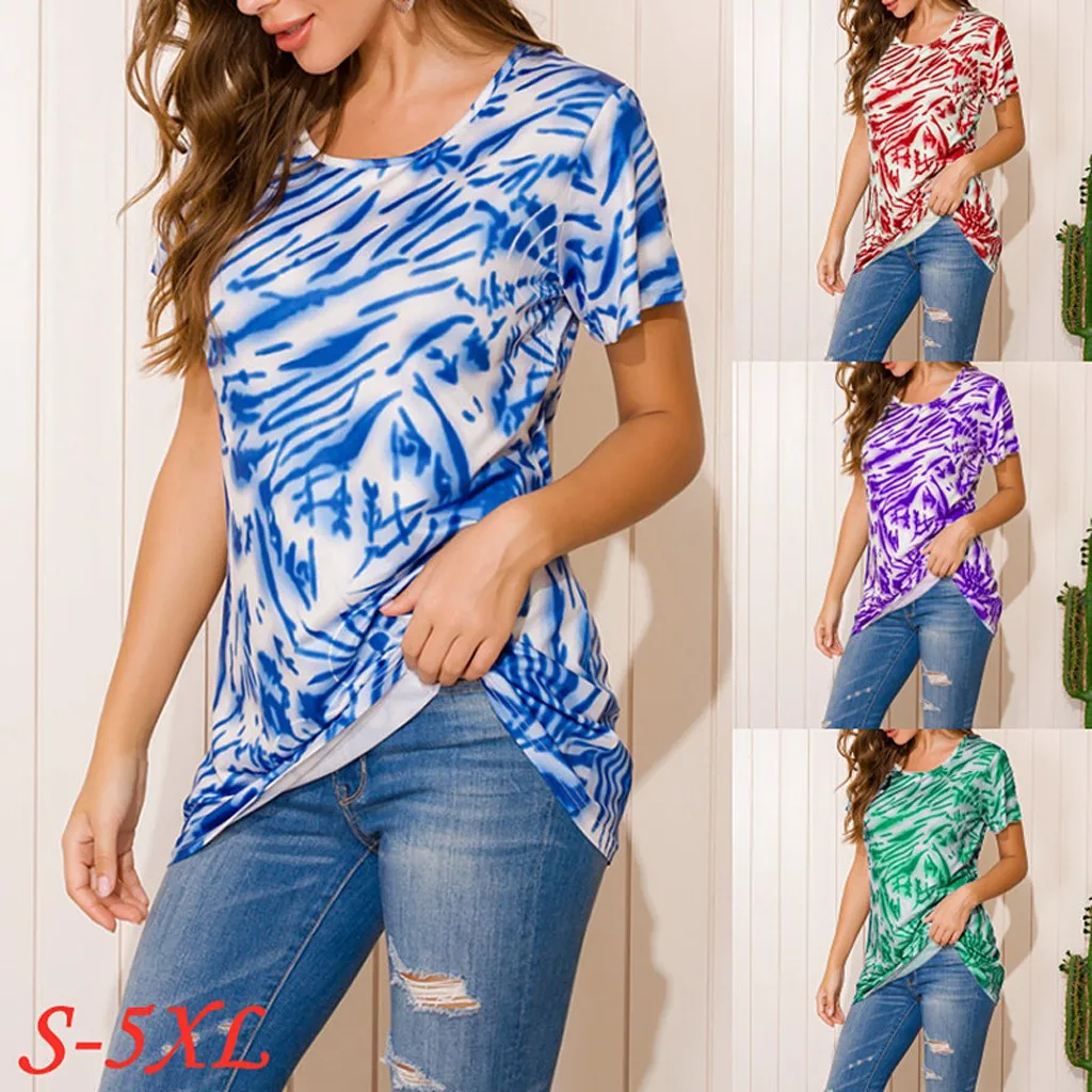 4 # JAYCOSIN Свободная Женская футболка с завязками на спине летняя круглым вырезом и