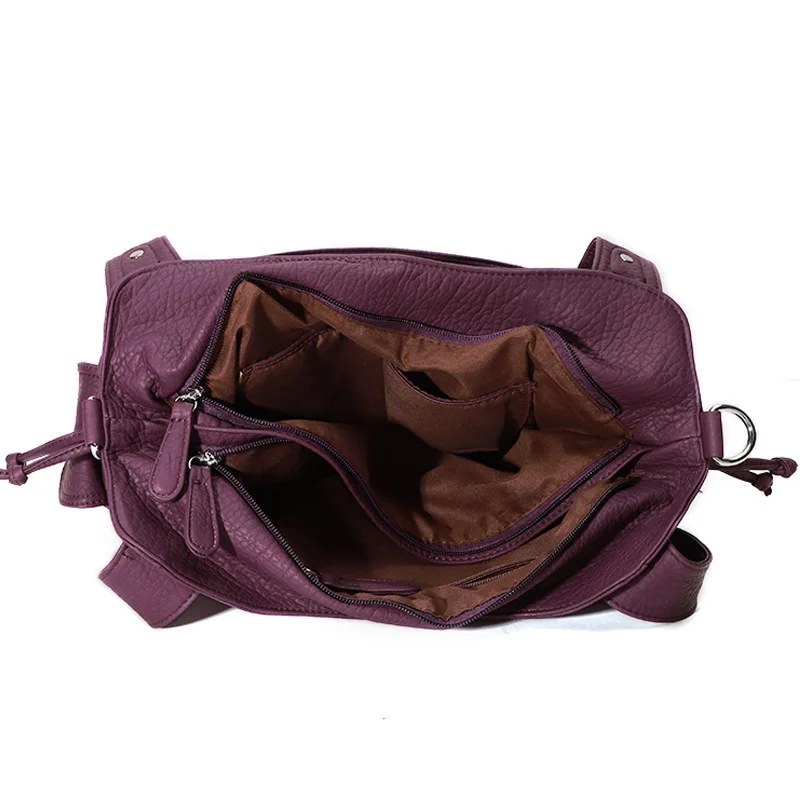 Вместительная Портативная сумка для женщин среднего возраста фиолетовая