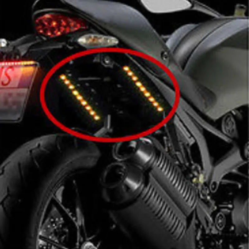 2x6 дюймов Универсальный Янтарный 9 светодиодный 5050 SMD Мотоцикл Велосипед полосы поворотов Индикатор мигалки