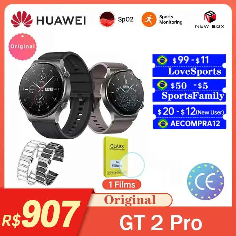 Код:[SUN1500] Смарт часы HUAWEI Watch GT 2 GT2 Pro 14 дней автономной работы GPS Беспроводная
