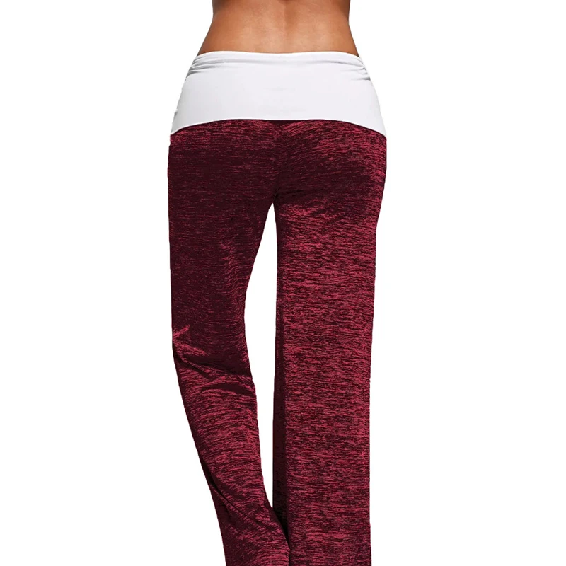 Лоскутные брюки с высокой талией эластичные широкие со шнуровкой свободные