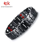 Магнитный браслет Oktrendy, Мужская цепь, черный браслет из нержавеющей стали, браслеты здоровья, ювелирные изделия для женщин или мужчин NO246