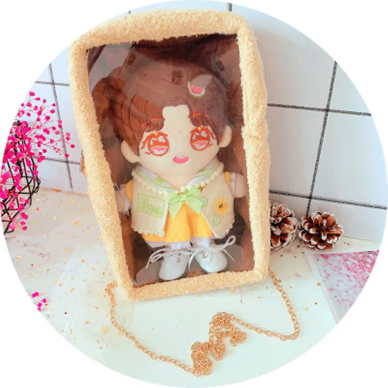 Прозрачная сумка для куклы 20 см Женский саквояж из прозрачной ткани с поперечной