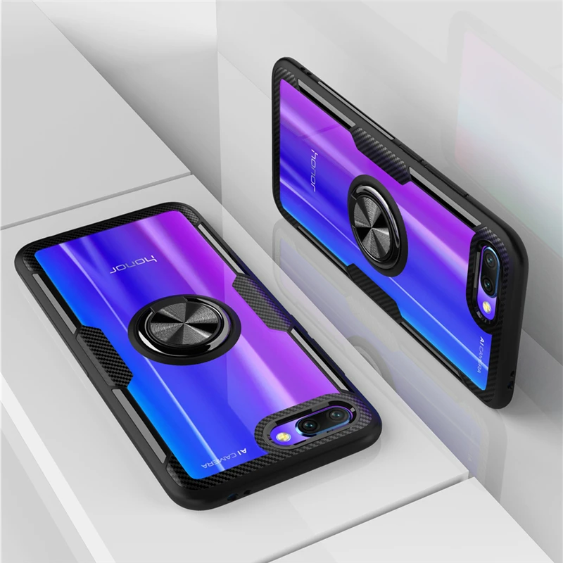 Роскошный чехол-подставка с кольцом для Huawei Honor 10 Lite 10i 8X Max 20 Pro прозрачный