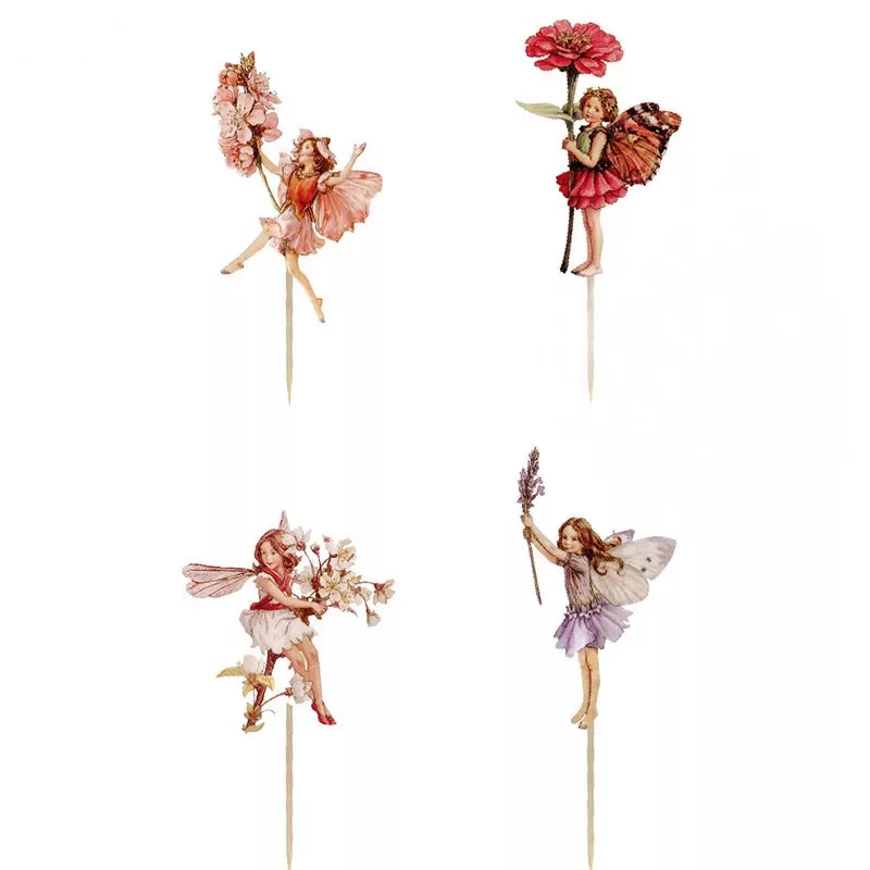 24 шт./компл. DIY цветочная фея топперы для кексов украшения дня рождения Нового