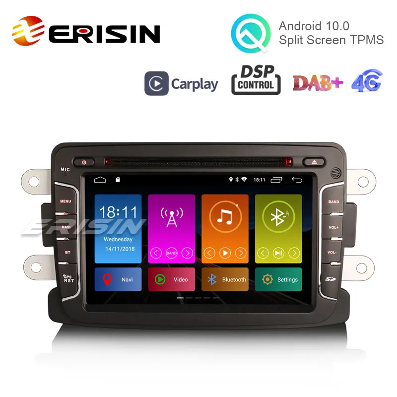 Erisin ES3029D 7 &quotAndroid 10 0 автомобильный радиоприемник DVD DAB + GPS CarPlay DSP для Renault Dacia