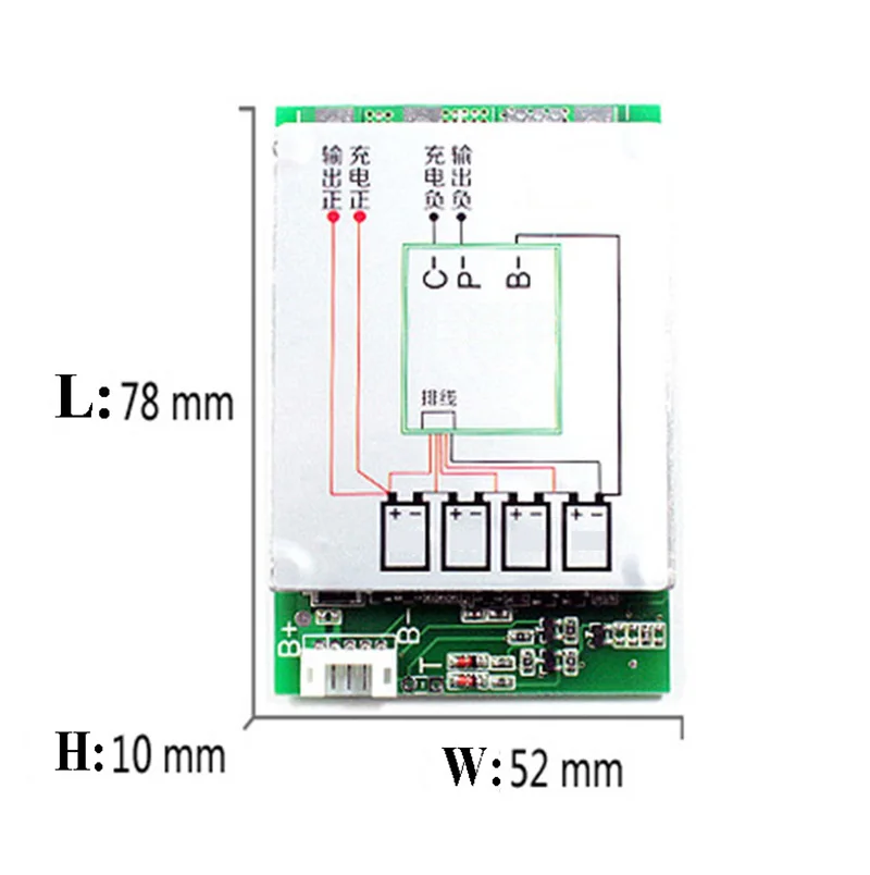 4S 12V 100A BMS LiFePo4 Защитная печатная плата литий-железо-фосфатной батареи с