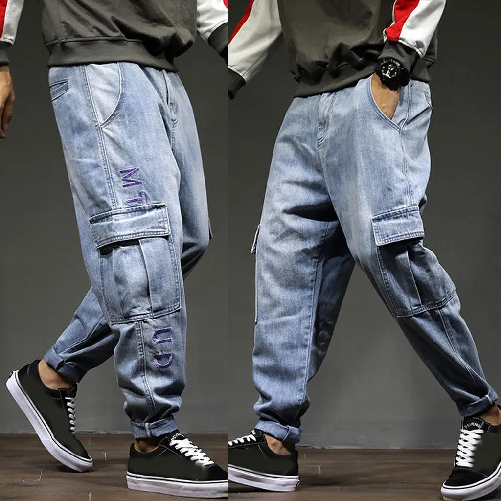 Новые популярные модные джинсы Мужские повседневные на осень и зиму новые