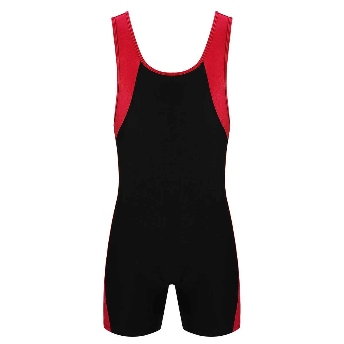 Swimwear Mens Shorty Leotard Bodysuit U Neck Sleeveless Bodybuilding Leotard Training Jumpsuit Gymnatics Sports Running Fitness