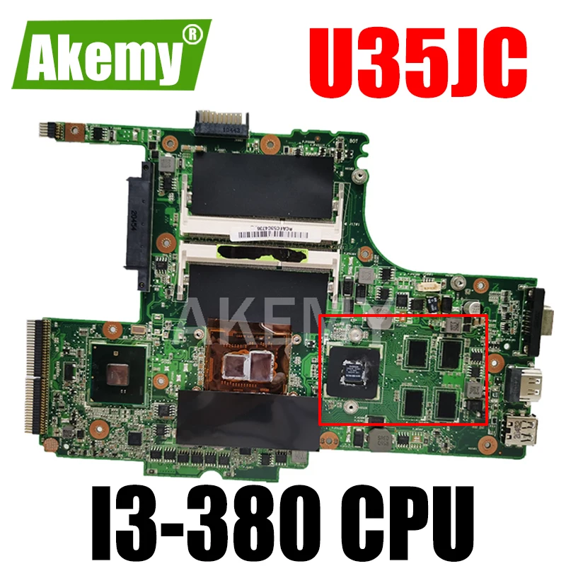 

U35JC I3-380 материнская плата процессора REV2.0 для ASUS U35J U35JC Материнская плата ноутбука 60-N3ZMB1300-A19 100% протестированная Рабочая