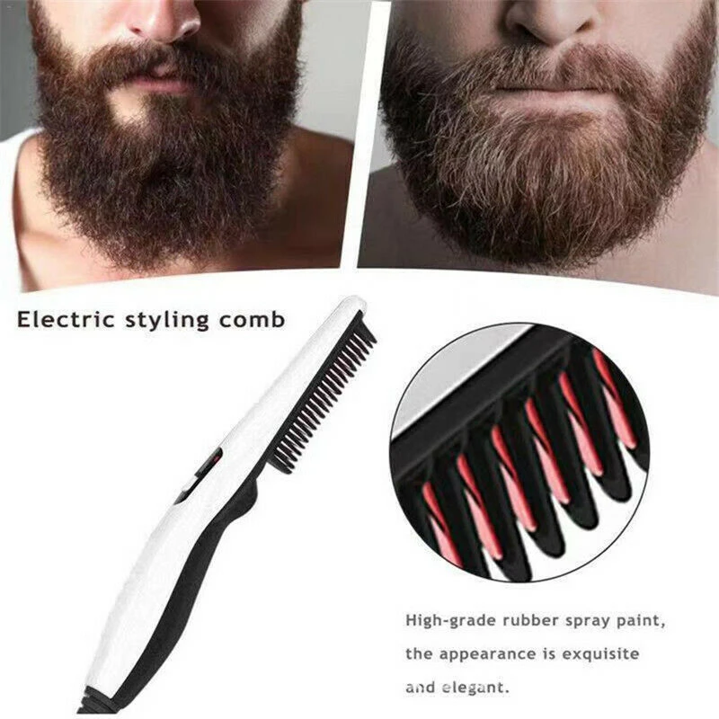 

Hair Beard Straightener Comb Brush Electric Quick Heated Men Styler Styling Hair Straightening Comb Electric Hair Comb 22*2.54cm